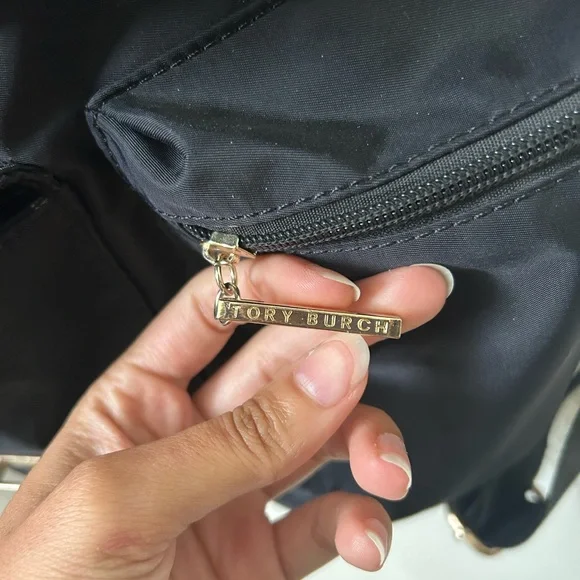 Tory Burch Black Backpack with Gold Accents - Picture 6 of 7